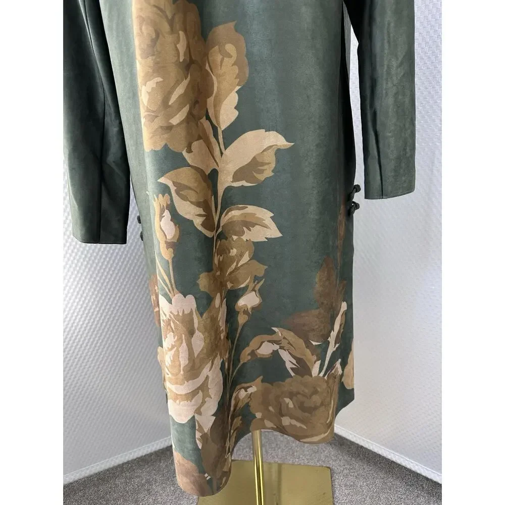 Soft Surroundings Khalia Open Kimono Jacket Topper Wearable Art Boho Medium Frog